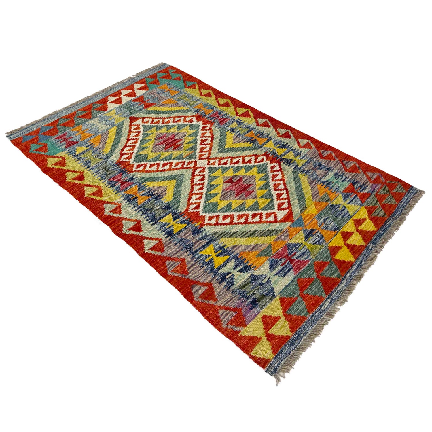 Handmade Multi Kilim Geometric 2x4 ft