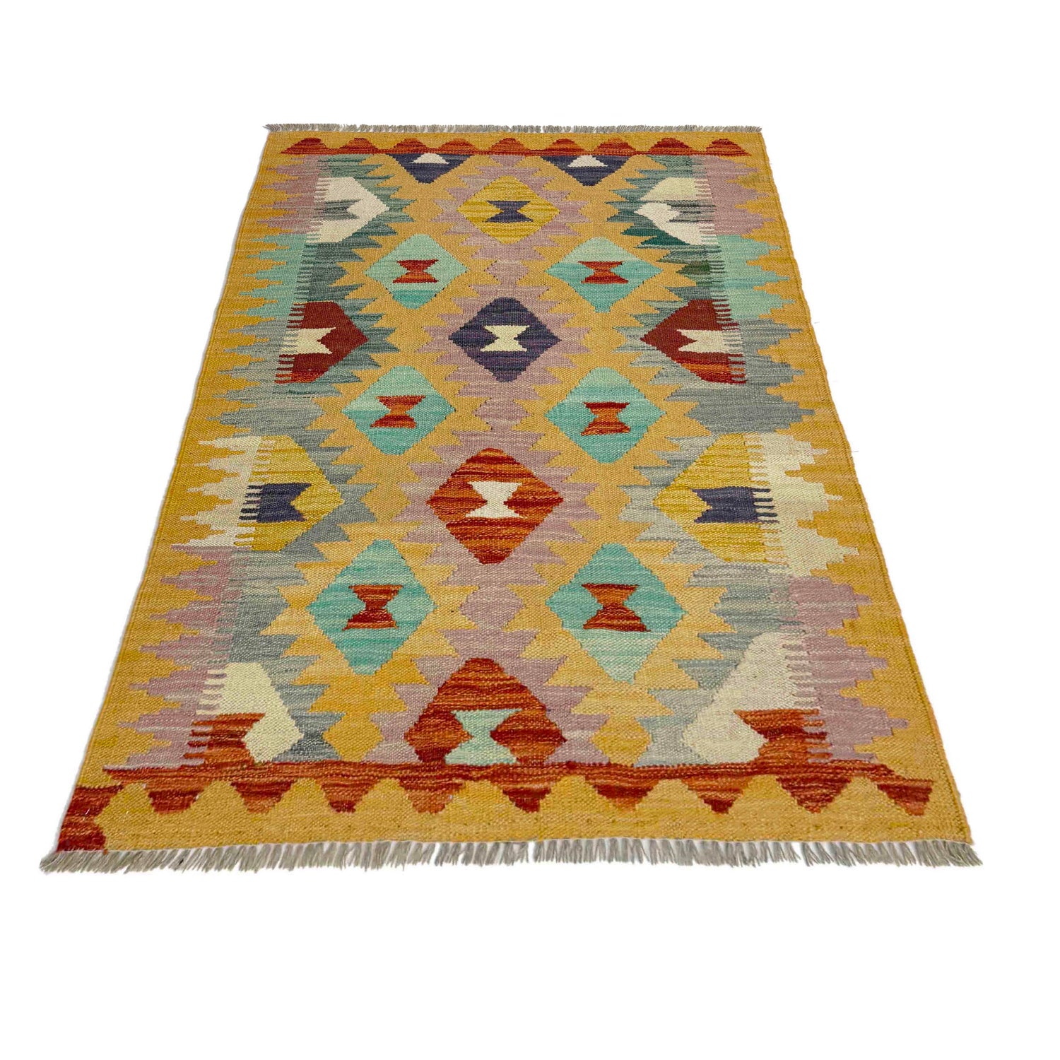 Handmade Multi Kilim Geometric 2x4 ft