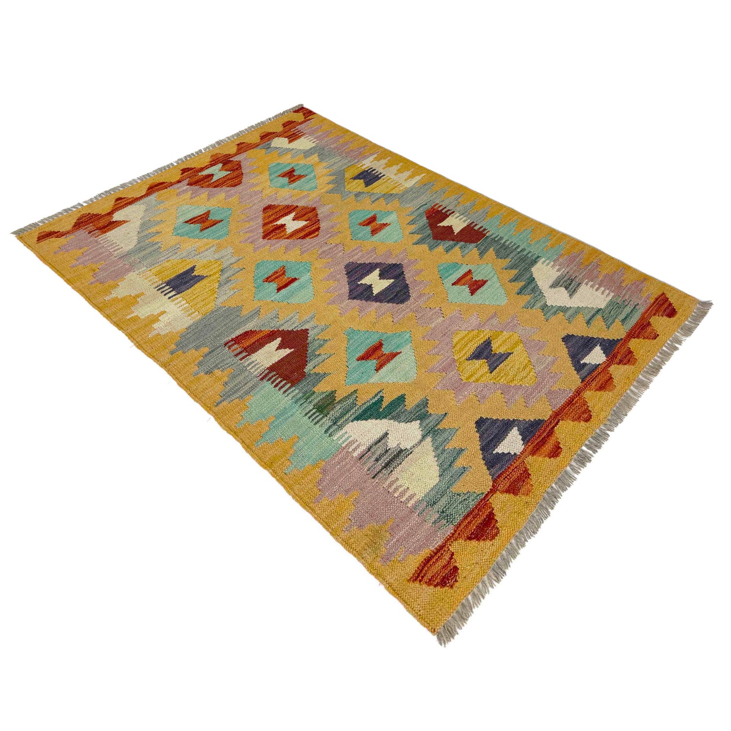 Handmade Multi Kilim Geometric 2x4 ft