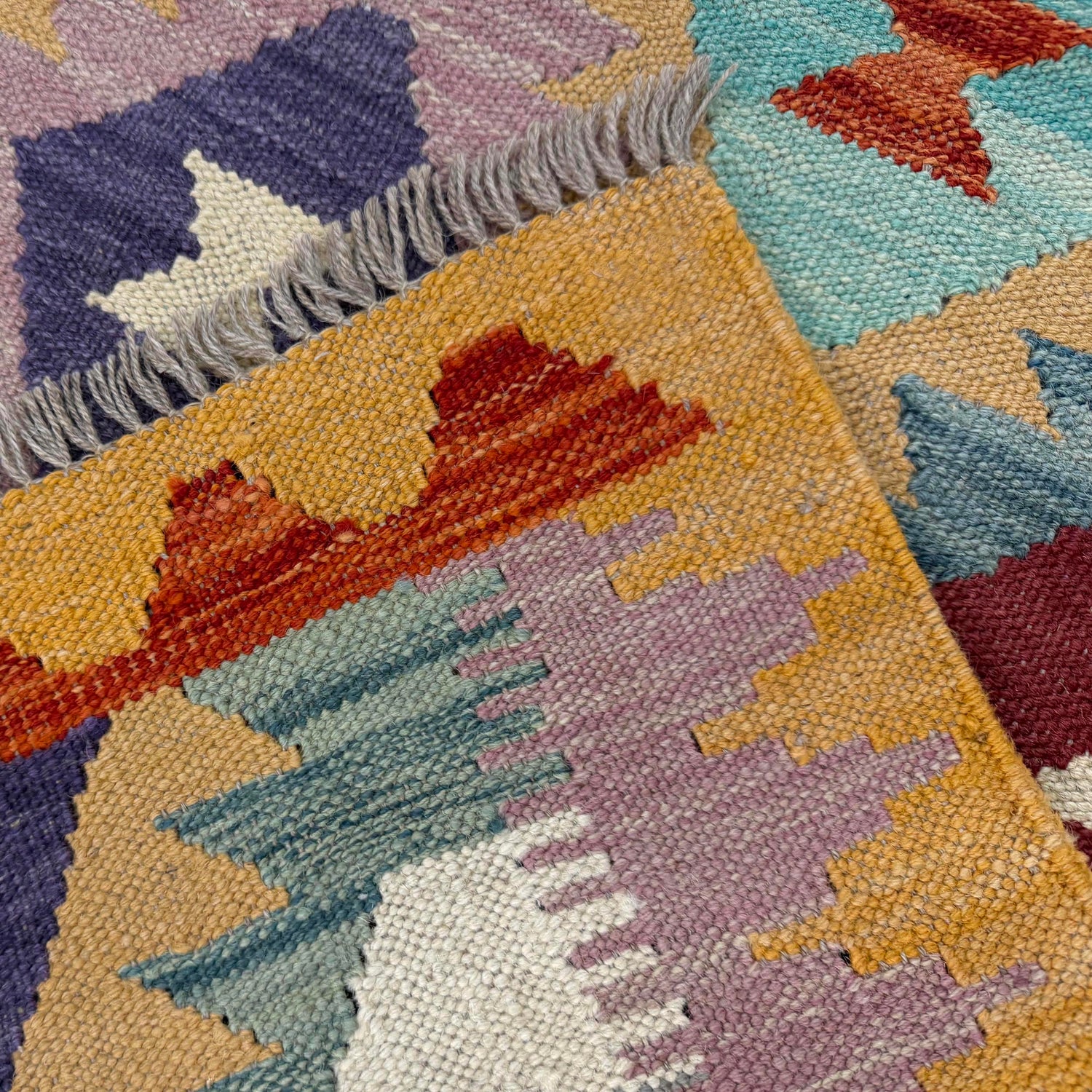 Handmade Multi Kilim Geometric 2x4 ft