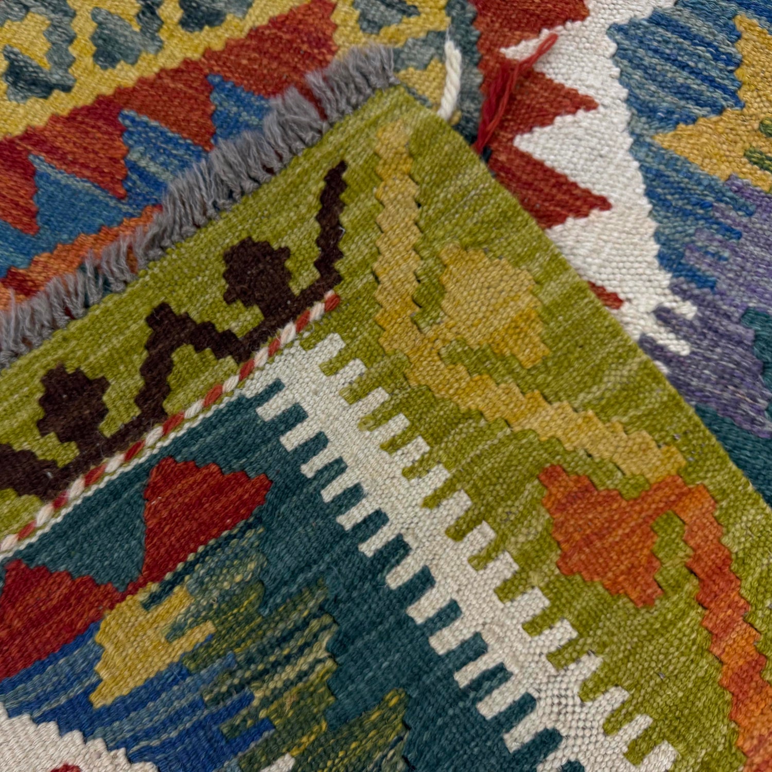 Handmade Multi Kilim Geometric 2x4 ft