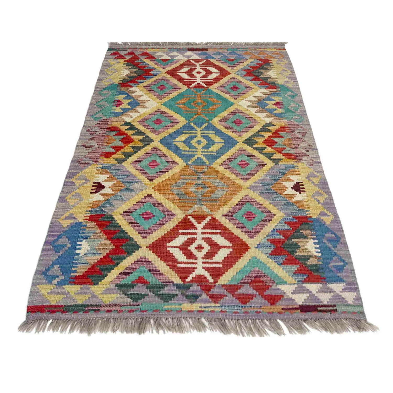Handmade Multi Kilim Geometric 2x4 ft