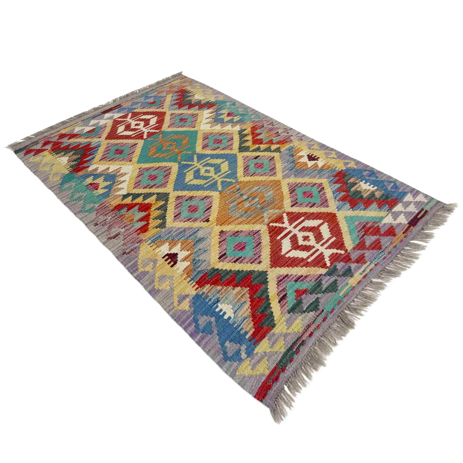 Handmade Multi Kilim Geometric 2x4 ft
