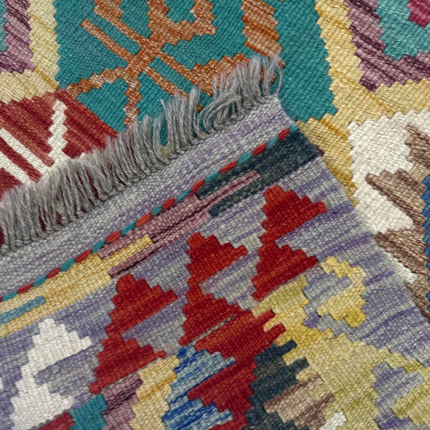 Handmade Multi Kilim Geometric 2x4 ft