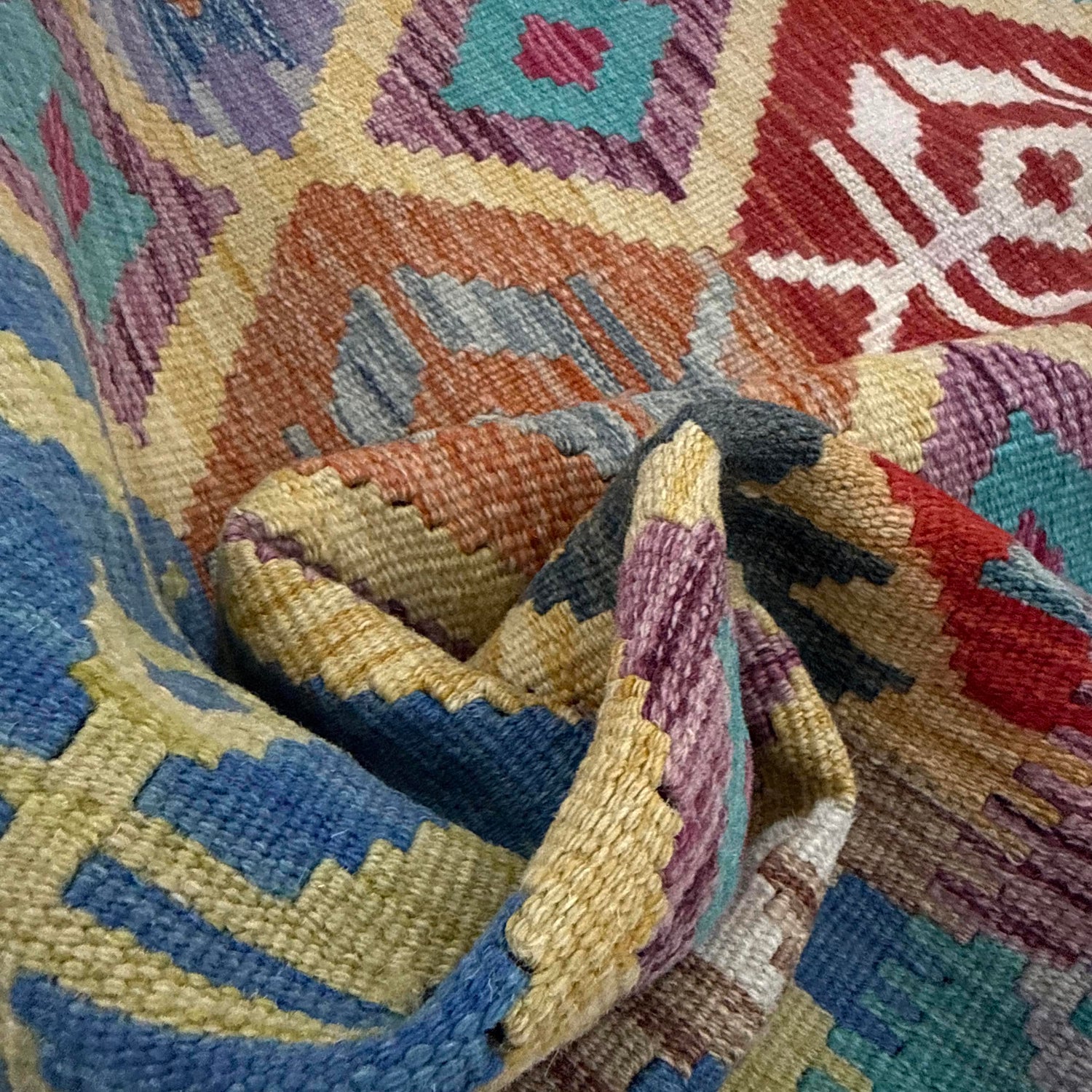 Handmade Multi Kilim Geometric 2x4 ft