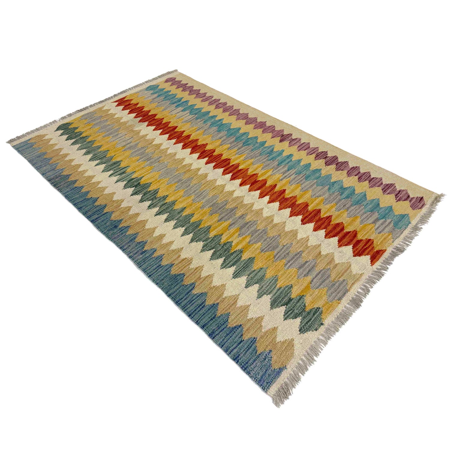 Handmade Multi Kilim Geometric 2x4 ft