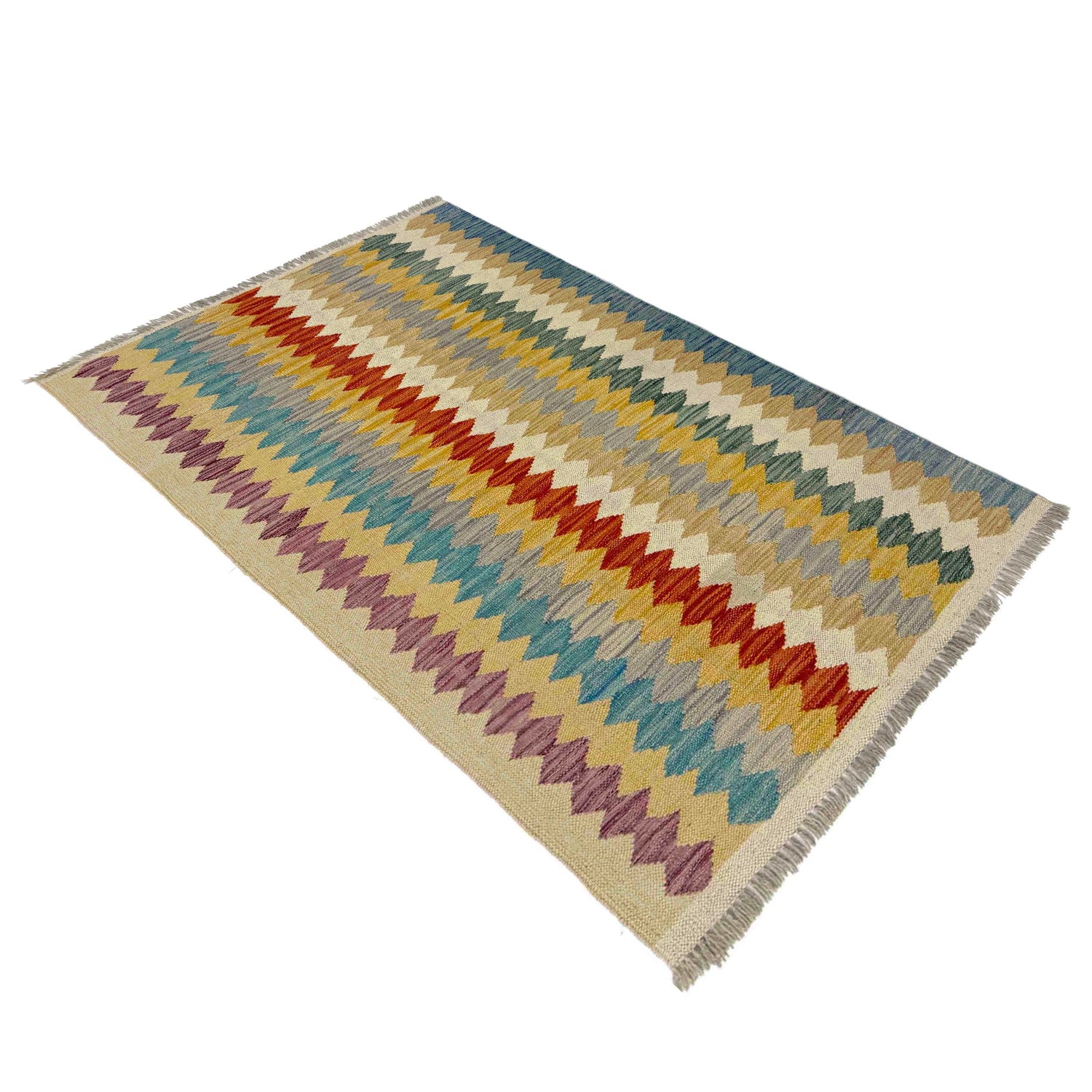 Handmade Multi Kilim Geometric 2x4 ft