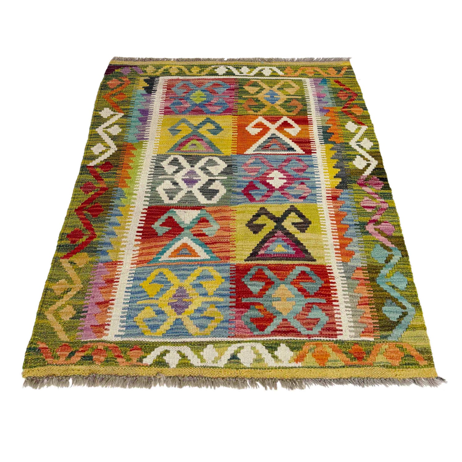 Handmade Multi Kilim Geometric 2x4 ft