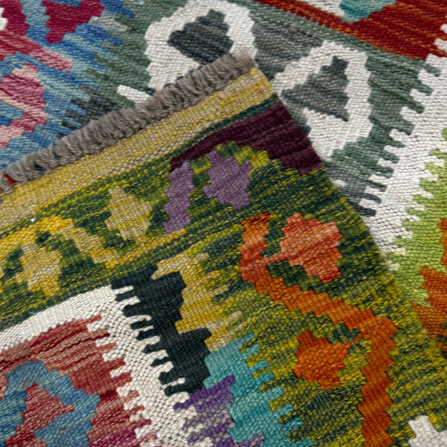 Handmade Multi Kilim Geometric 2x4 ft
