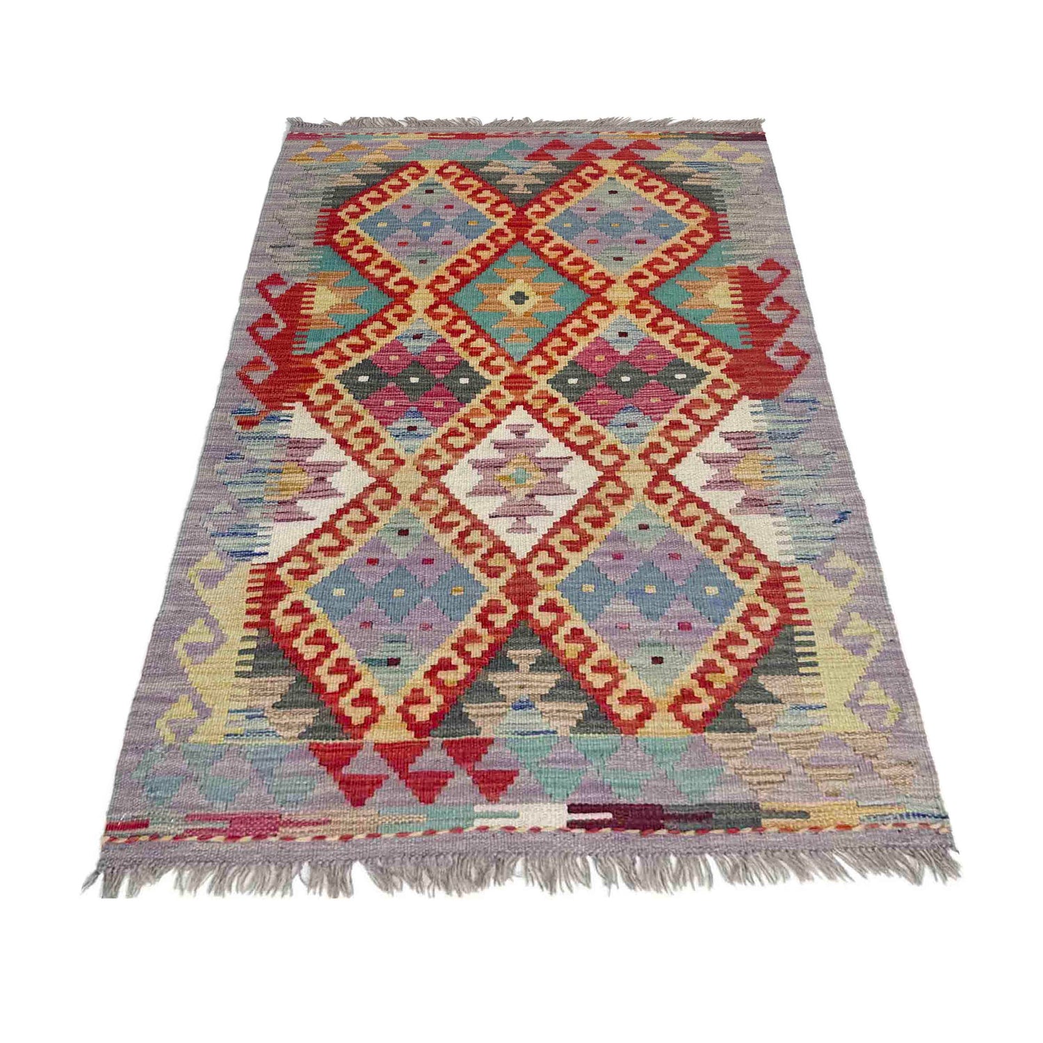 Handmade Multi Kilim Geometric 2x4 ft