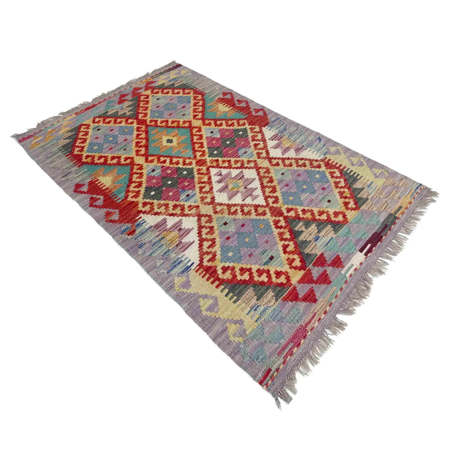 Handmade Multi Kilim Geometric 2x4 ft