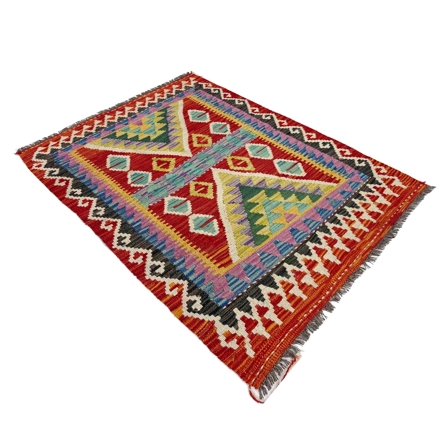 Handmade Multi Kilim Geometric 2x4 ft