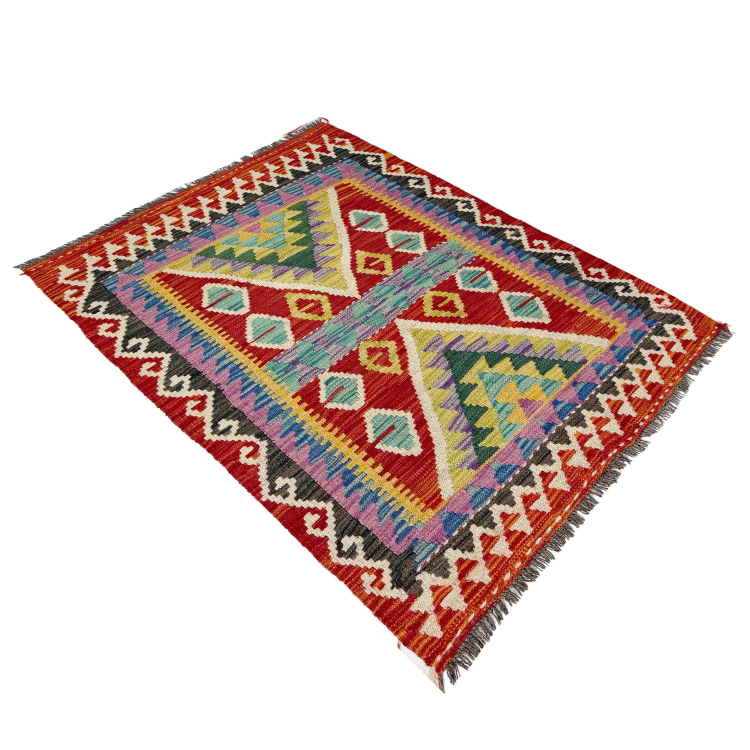 Handmade Multi Kilim Geometric 2x4 ft