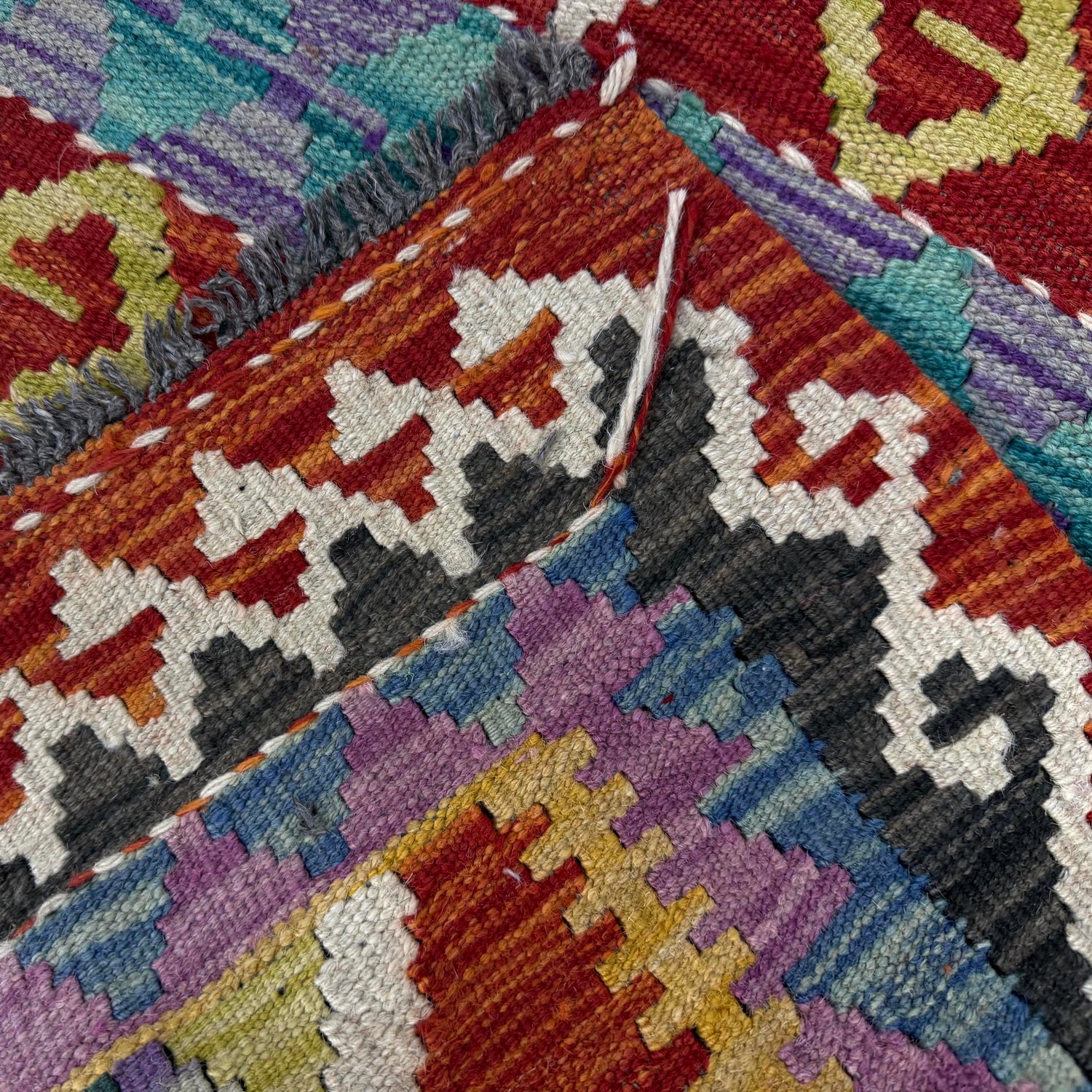 Handmade Multi Kilim Geometric 2x4 ft
