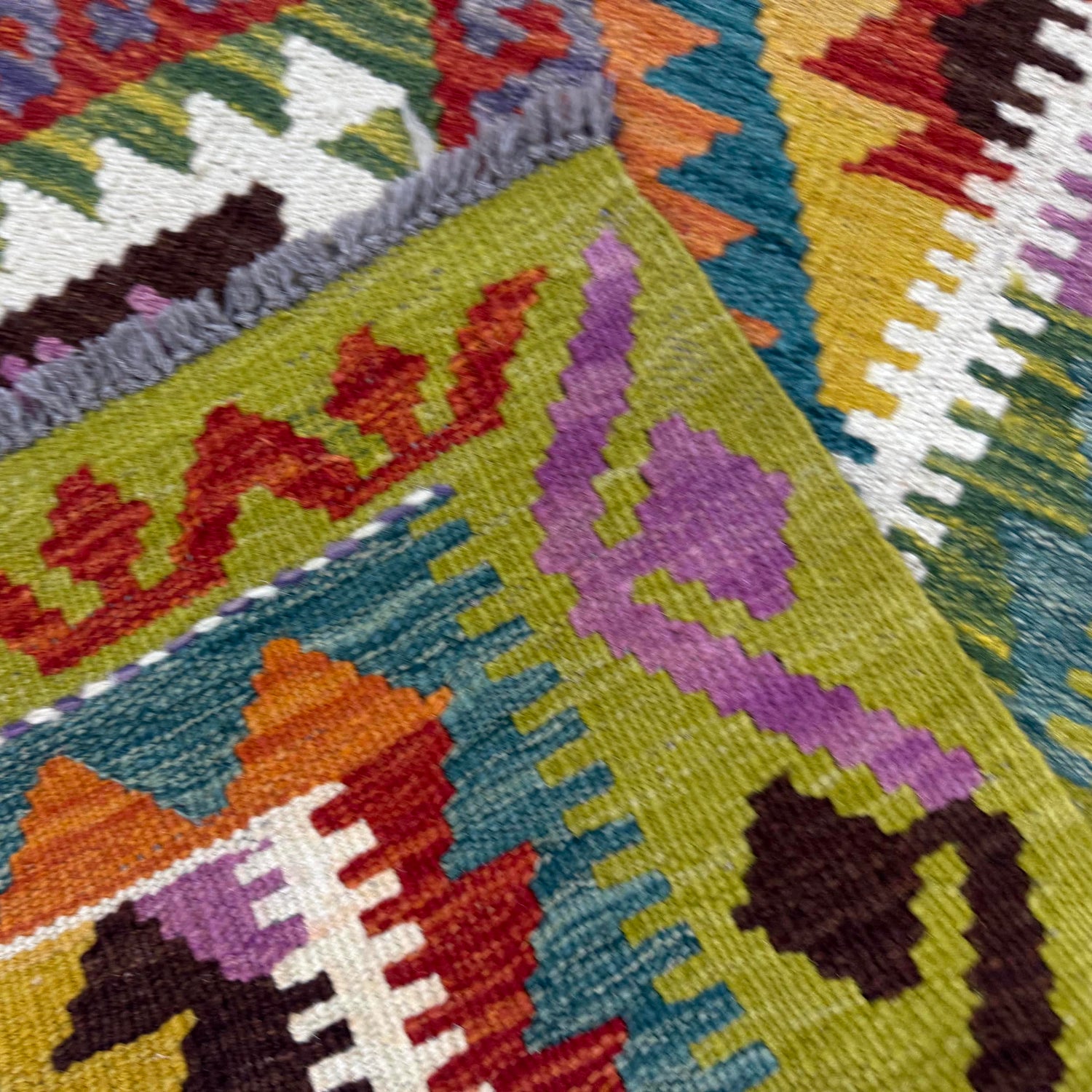 Handmade Multi Kilim Geometric 2x4 ft