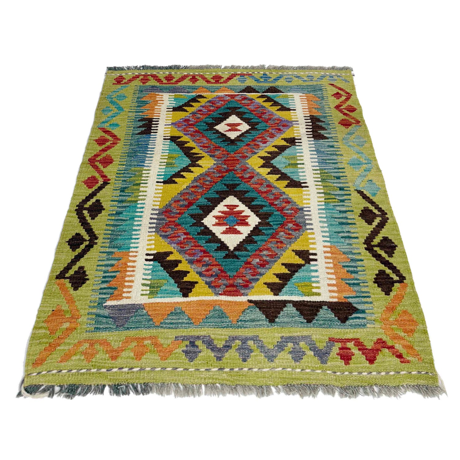 Handmade Multi Kilim Geometric 2x4 ft