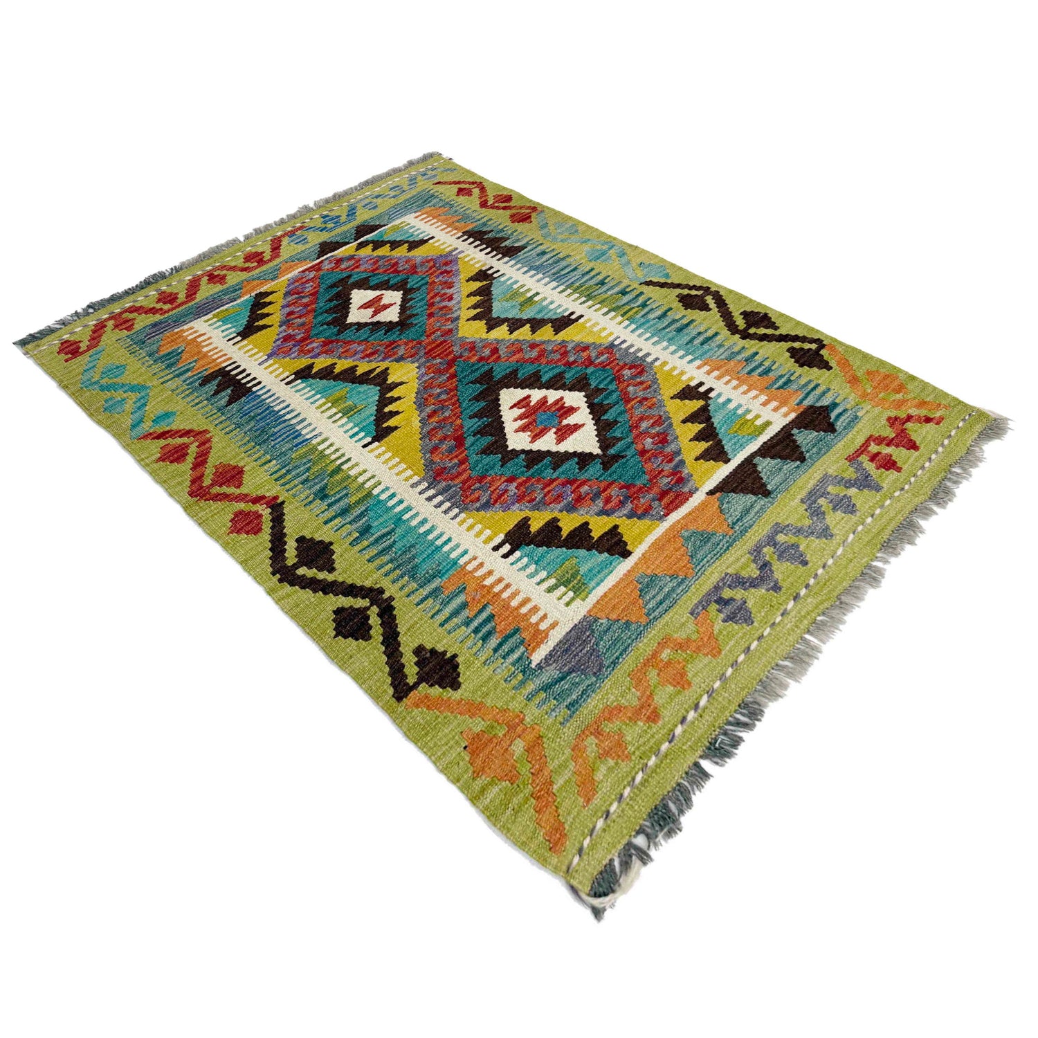 Handmade Multi Kilim Geometric 2x4 ft