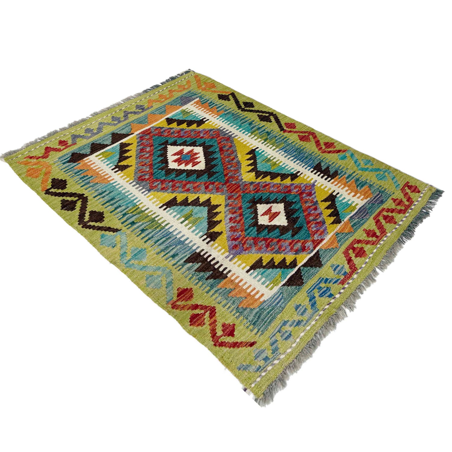 Handmade Multi Kilim Geometric 2x4 ft