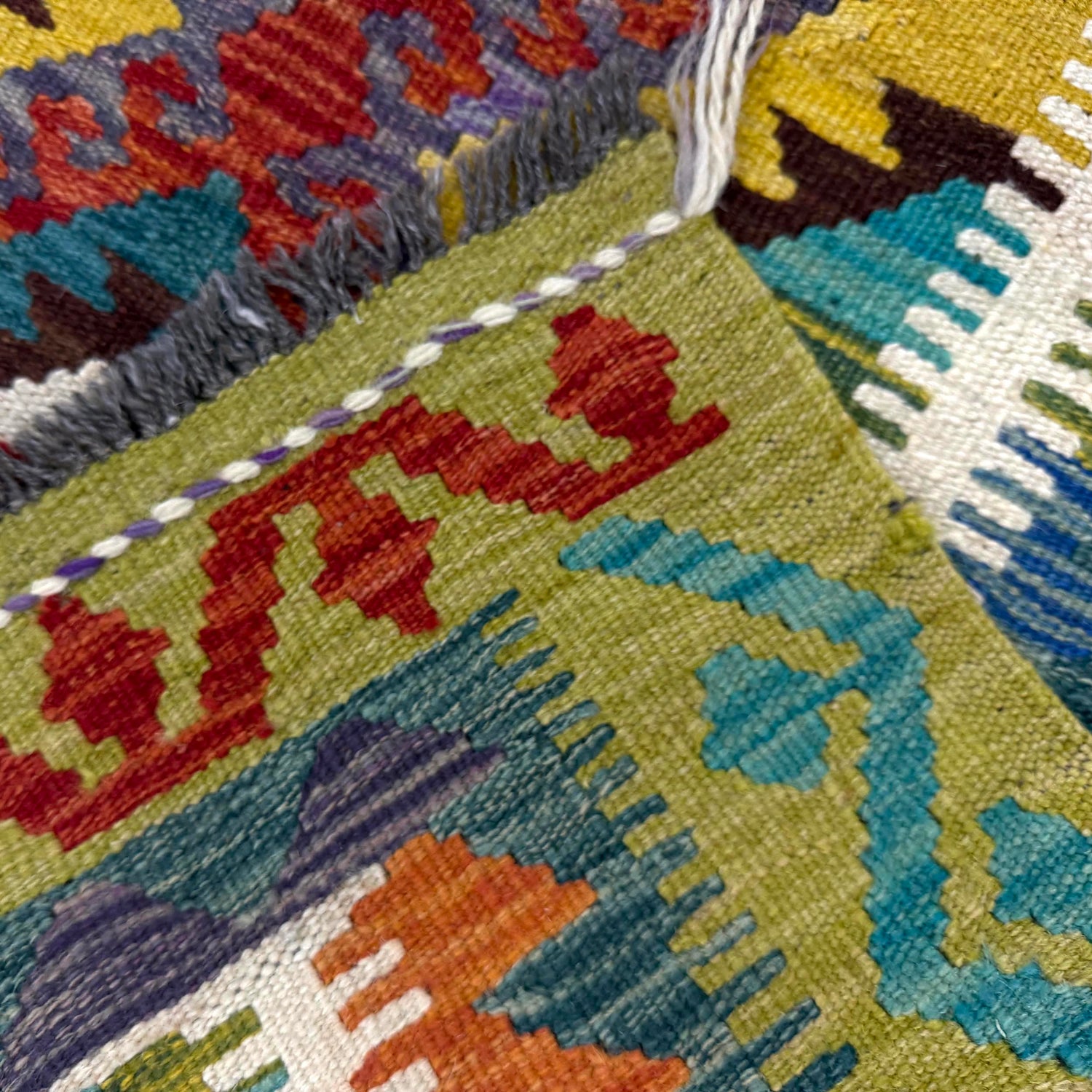 Handmade Multi Kilim Geometric 2x4 ft