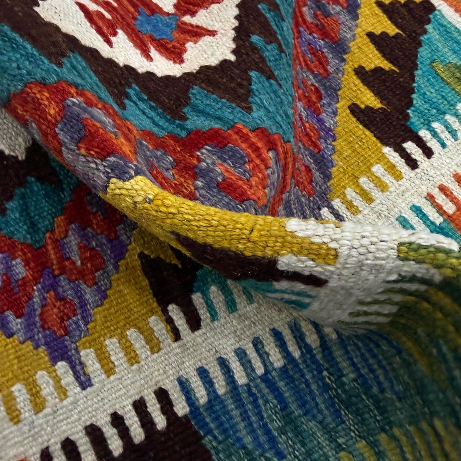 Handmade Multi Kilim Geometric 2x4 ft