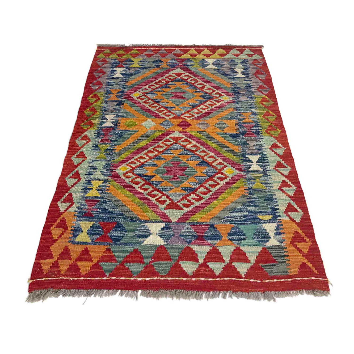 Handmade Multi Kilim Geometric 2x4 ft