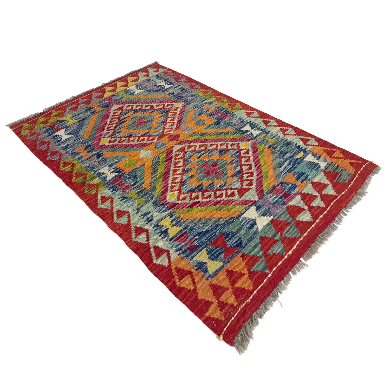 Handmade Multi Kilim Geometric 2x4 ft