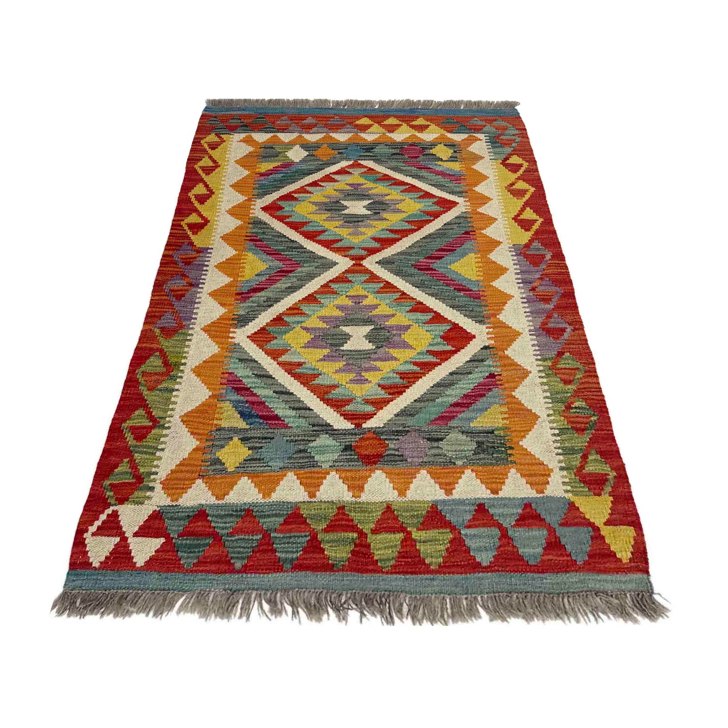 Handmade Multi Kilim Geometric 2x4 ft