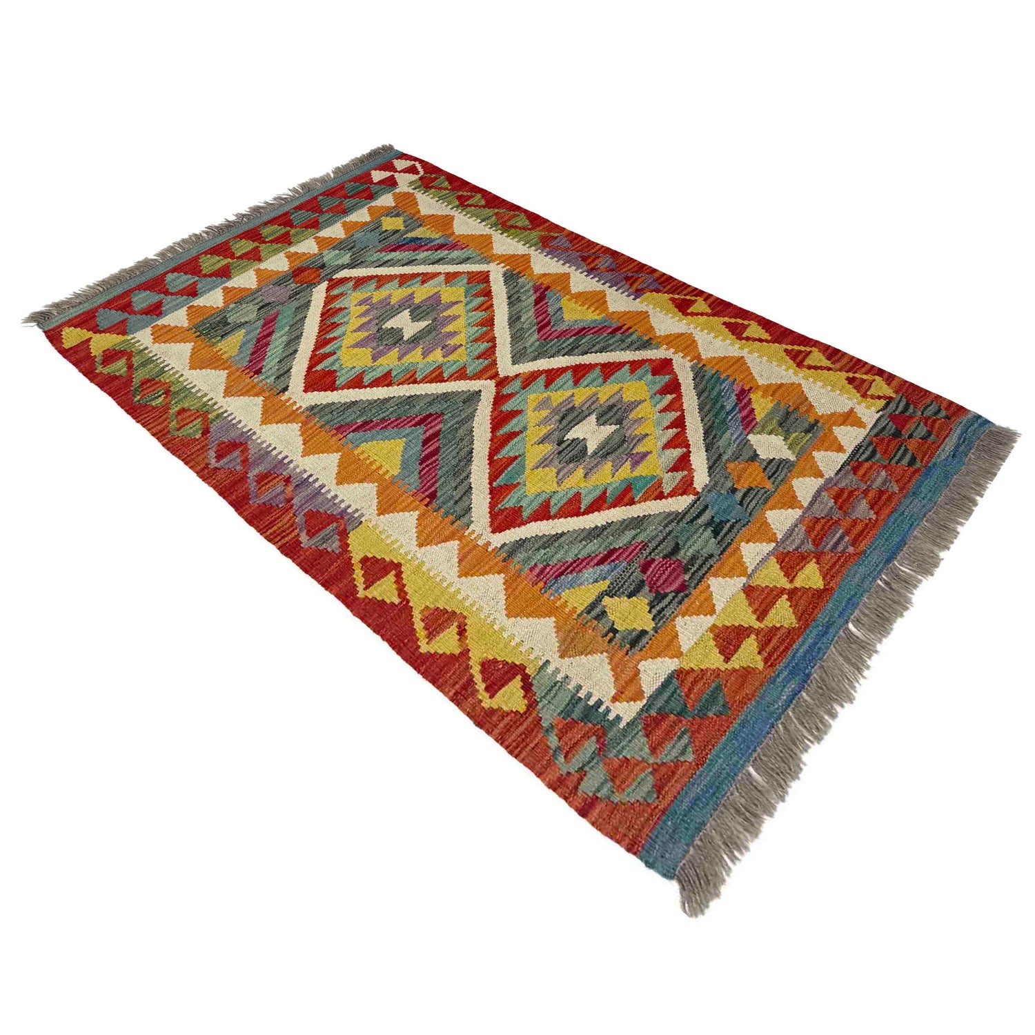Handmade Multi Kilim Geometric 2x4 ft
