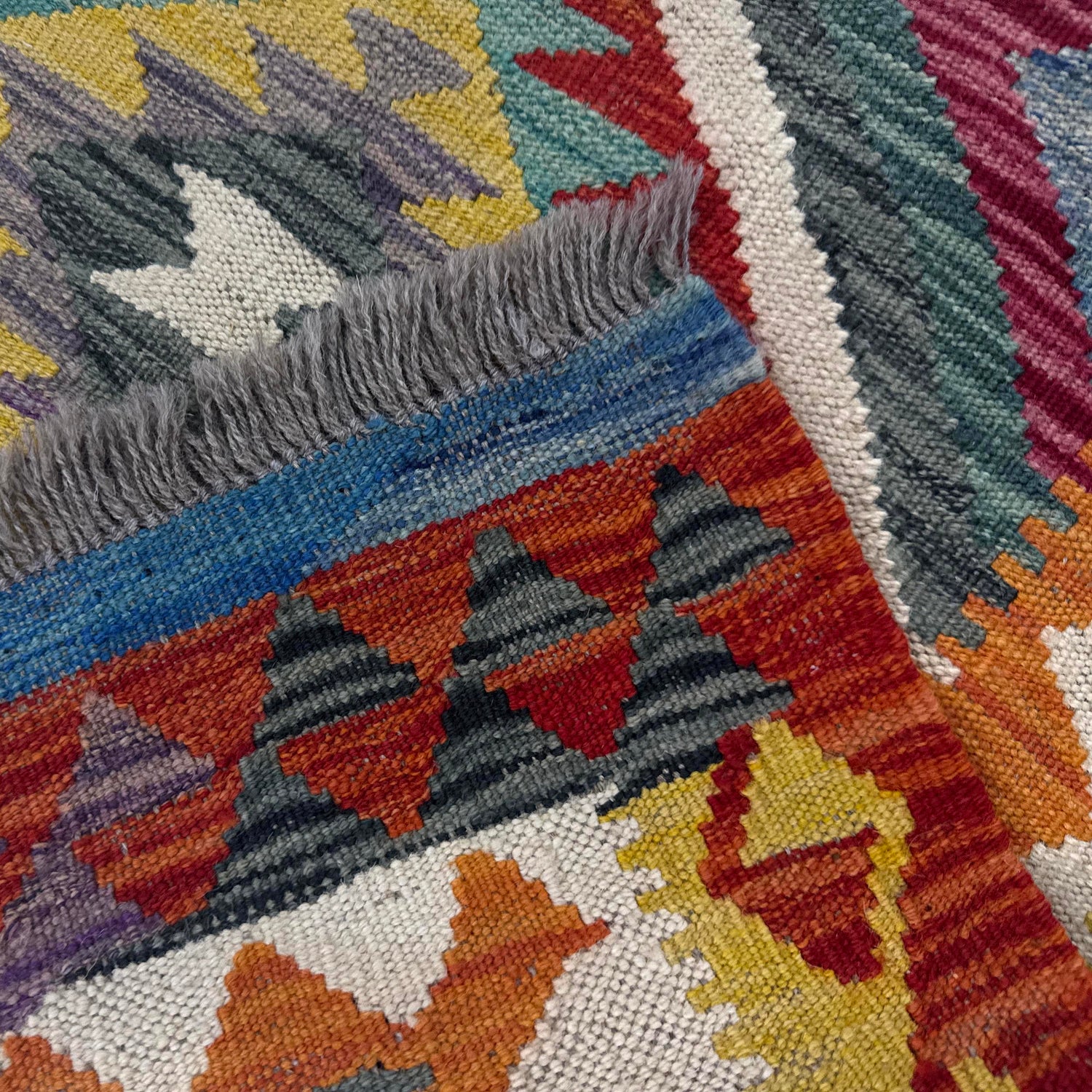 Handmade Multi Kilim Geometric 2x4 ft