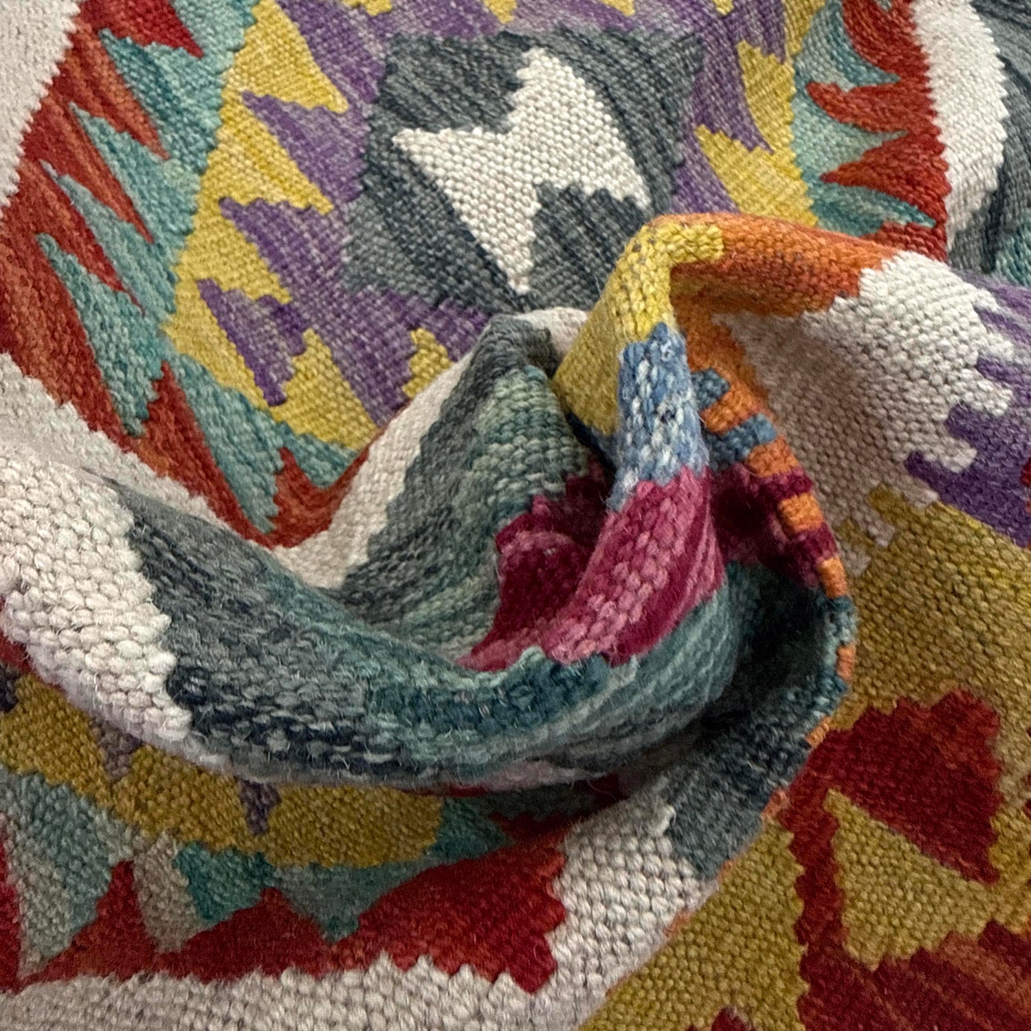 Handmade Multi Kilim Geometric 2x4 ft