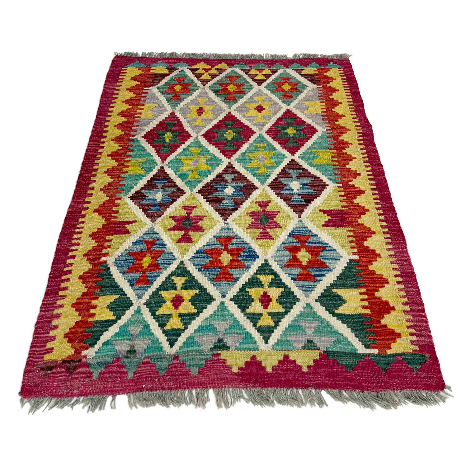 Handmade Multi Kilim Geometric 2x4 ft