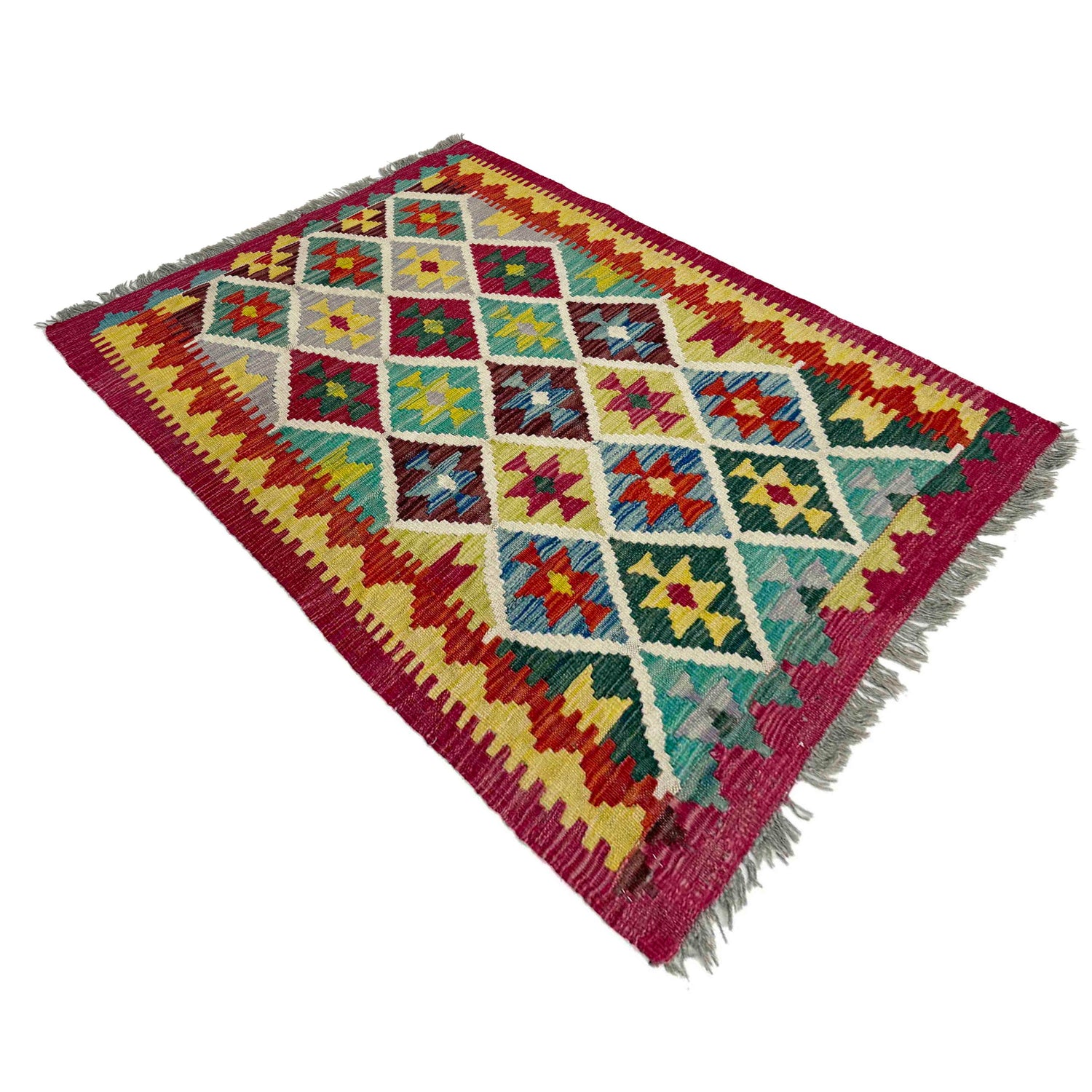 Handmade Multi Kilim Geometric 2x4 ft