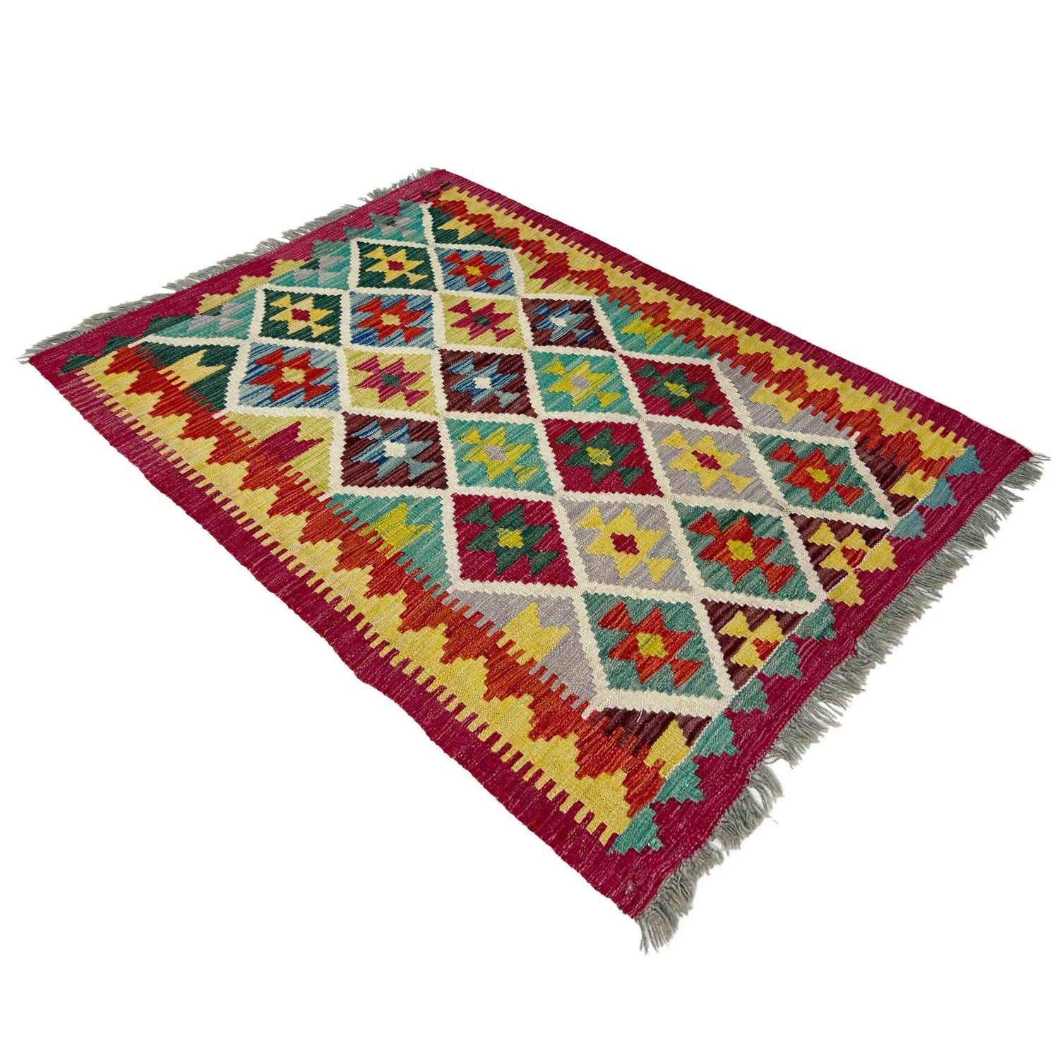 Handmade Multi Kilim Geometric 2x4 ft