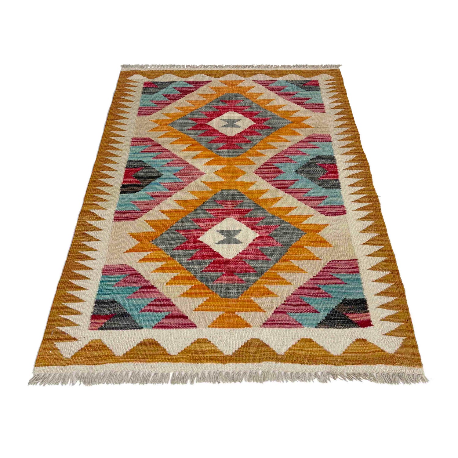 Handmade Multi Kilim Geometric 2x4 ft
