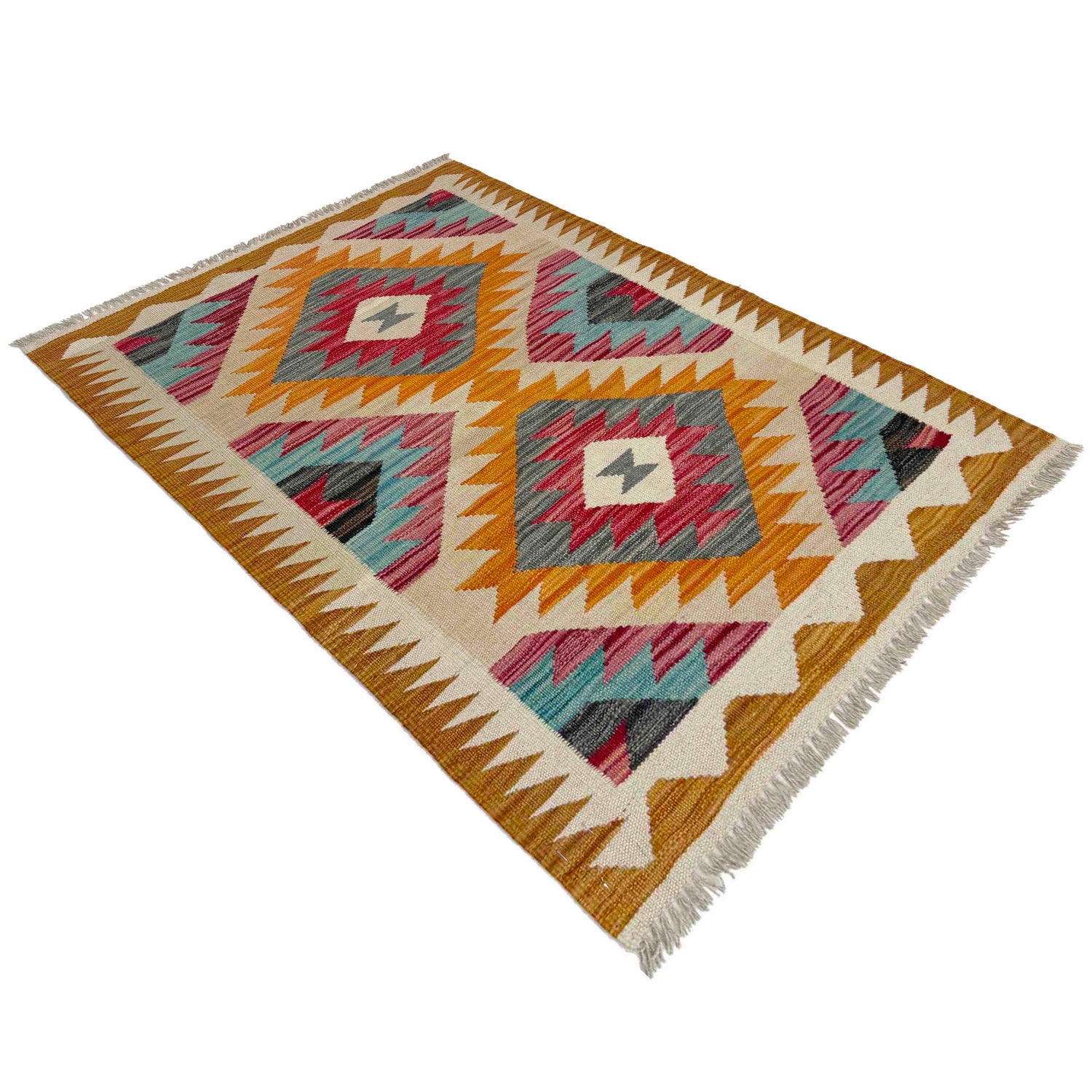 Handmade Multi Kilim Geometric 2x4 ft