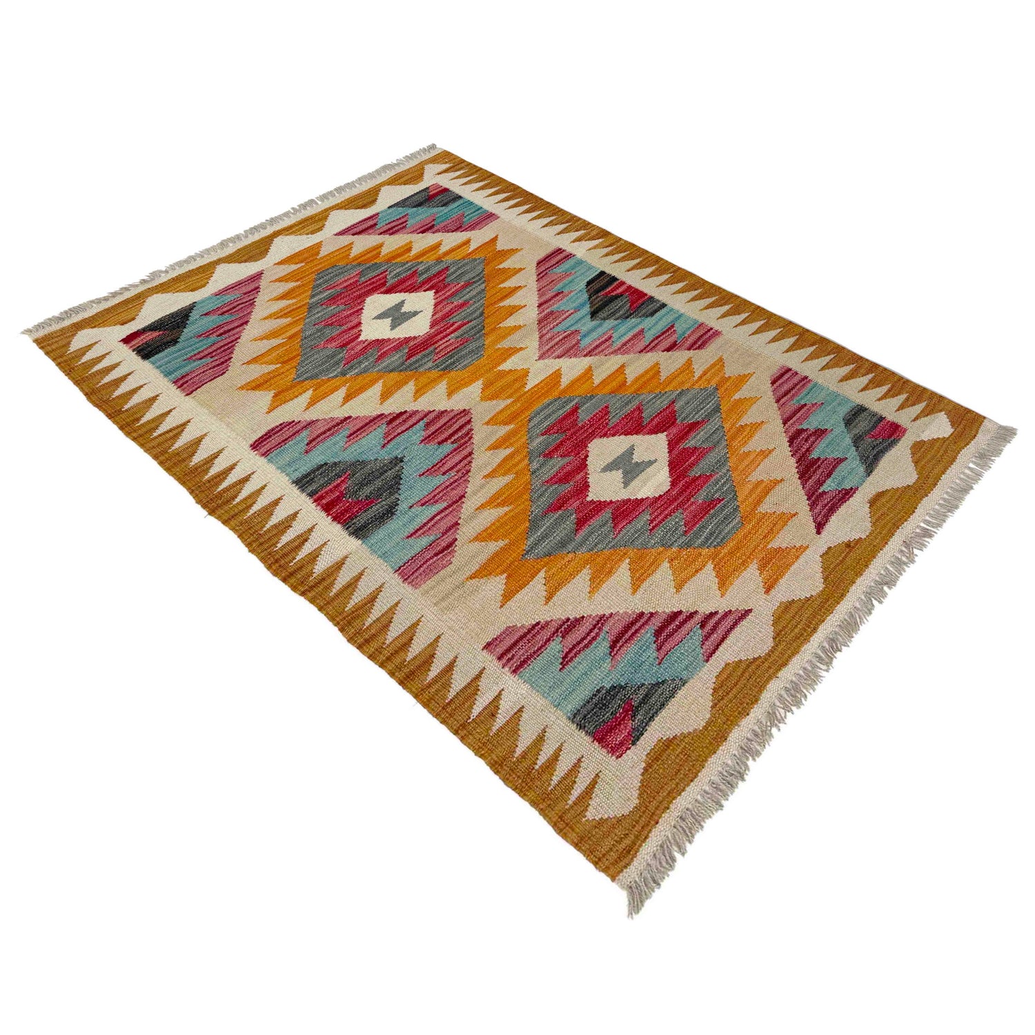Handmade Multi Kilim Geometric 2x4 ft
