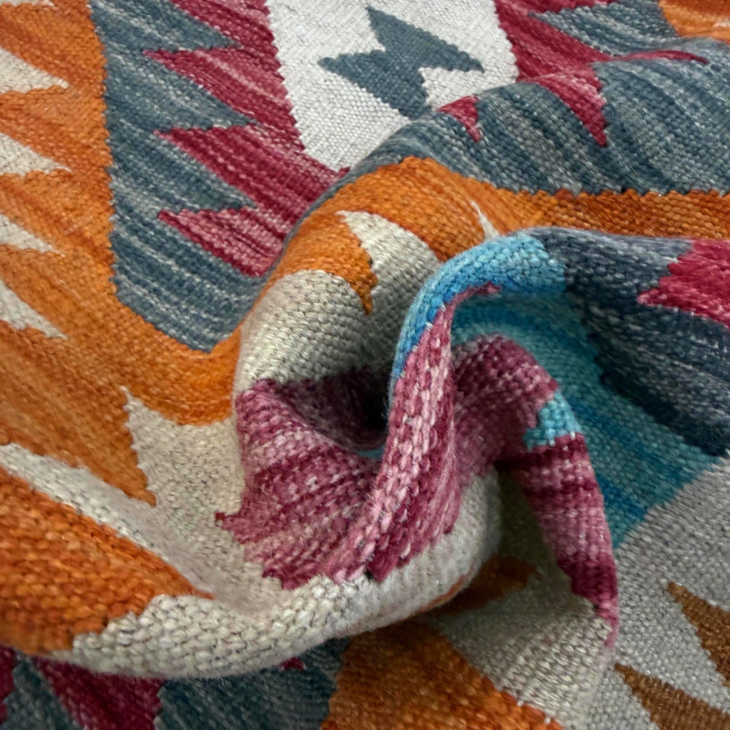 Handmade Multi Kilim Geometric 2x4 ft