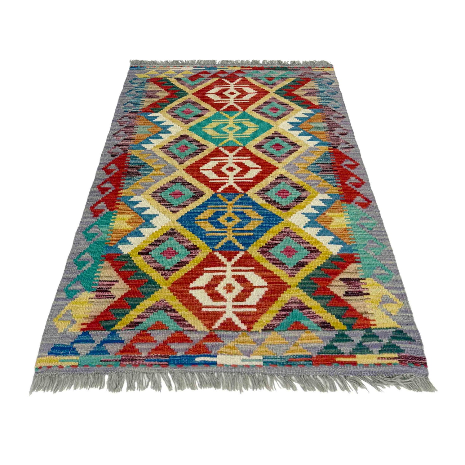 Handmade Multi Kilim Geometric 2x4 ft
