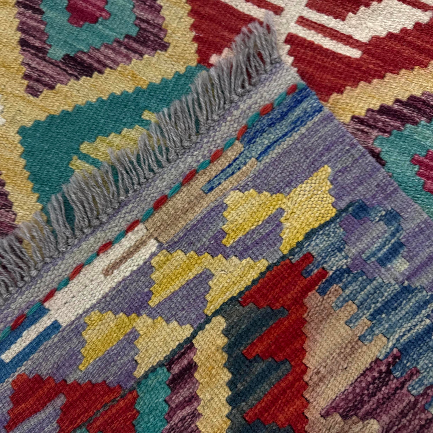 Handmade Multi Kilim Geometric 2x4 ft