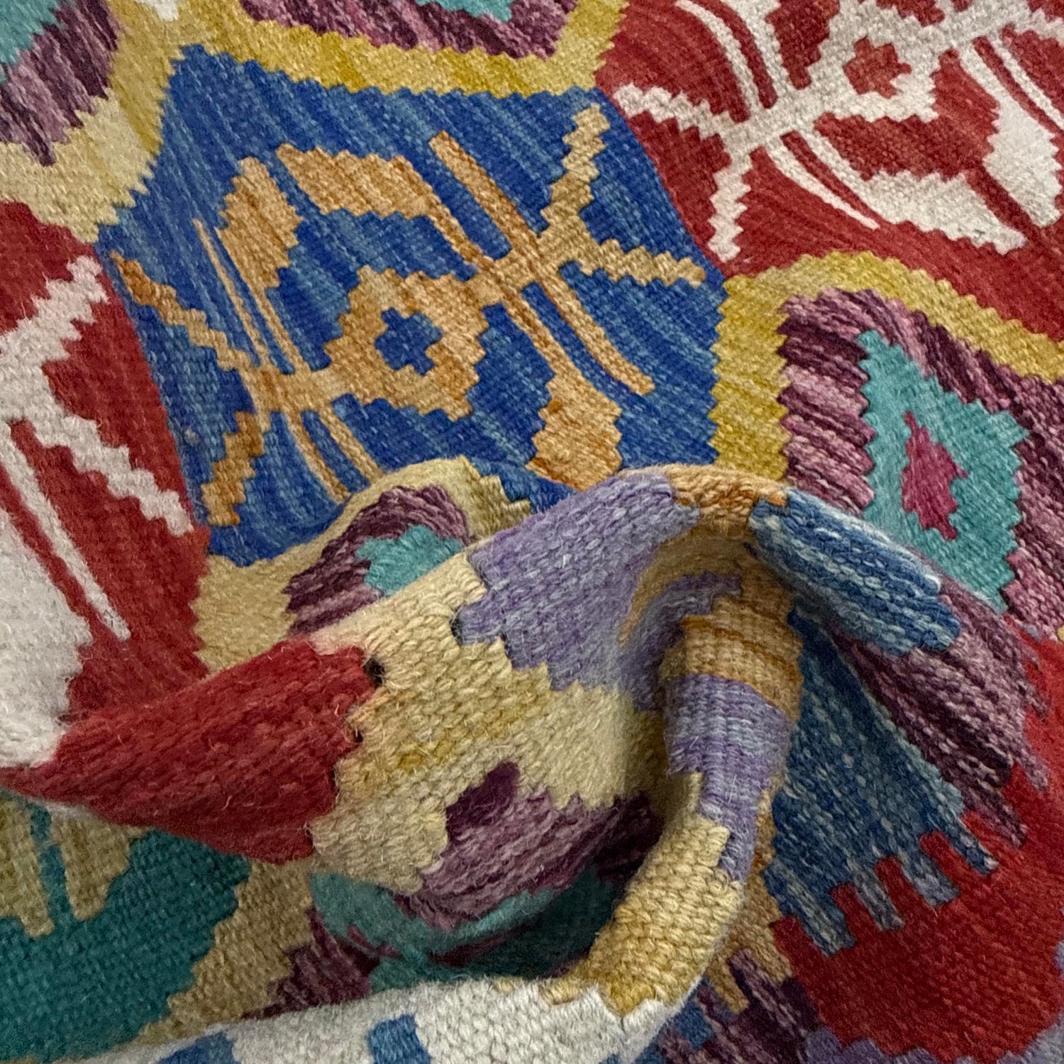 Handmade Multi Kilim Geometric 2x4 ft