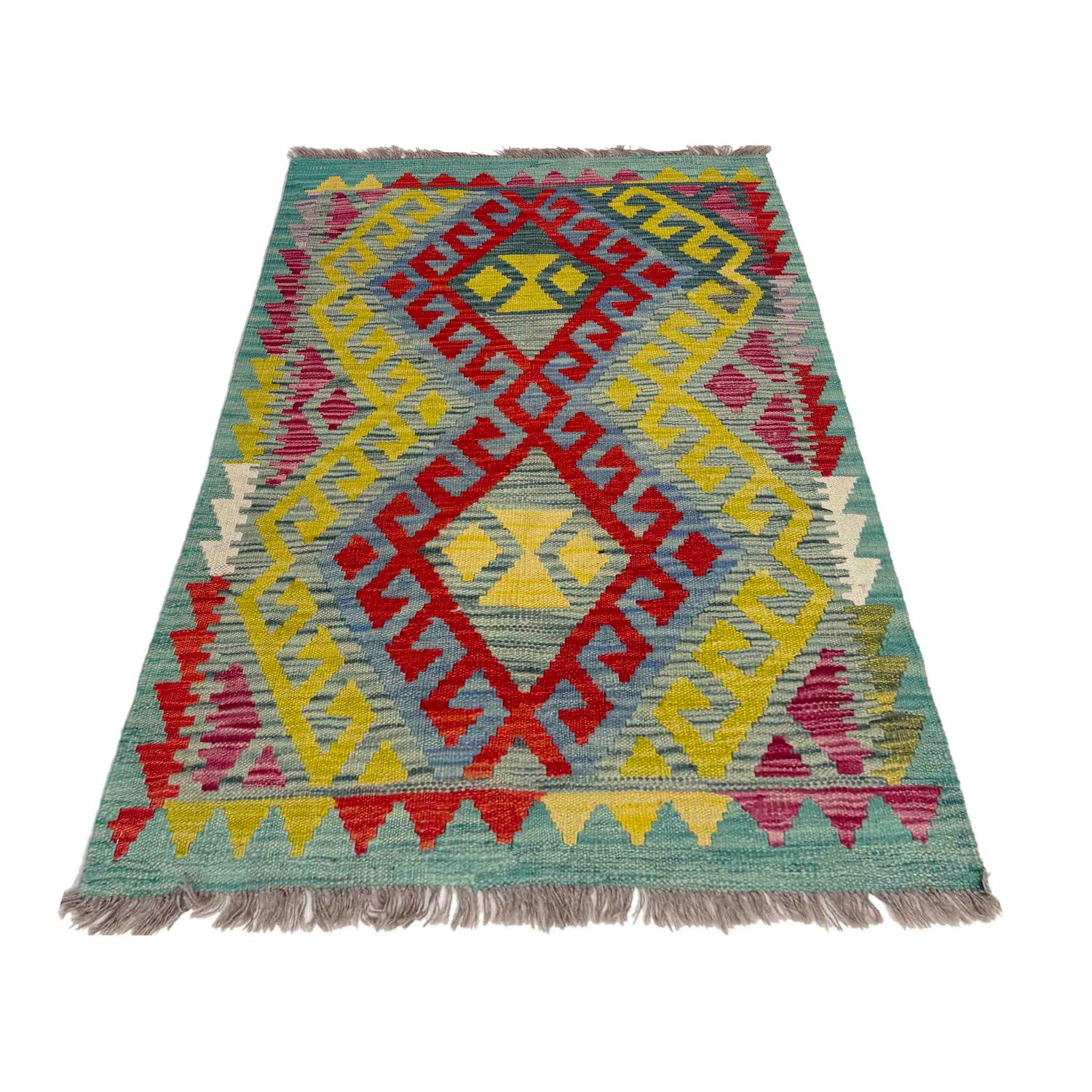 Handmade Multi Kilim Geometric 2x4 ft
