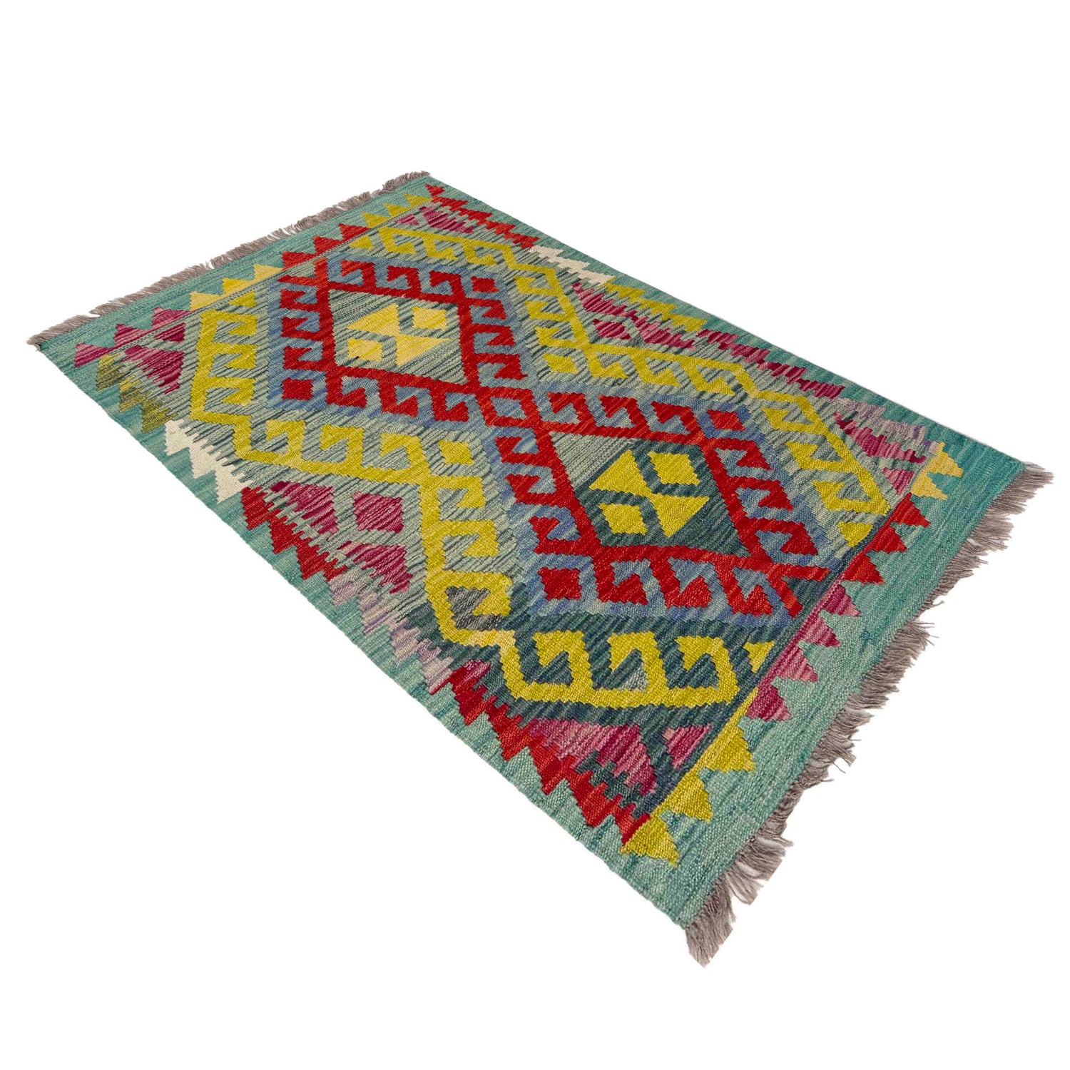 Handmade Multi Kilim Geometric 2x4 ft