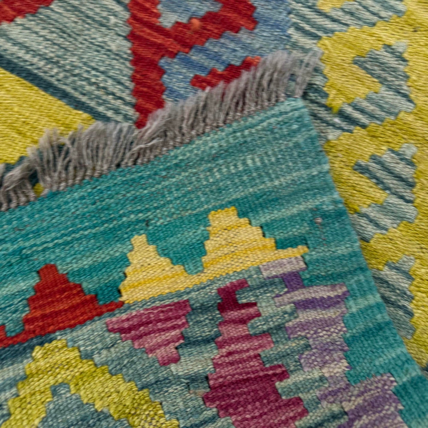 Handmade Multi Kilim Geometric 2x4 ft