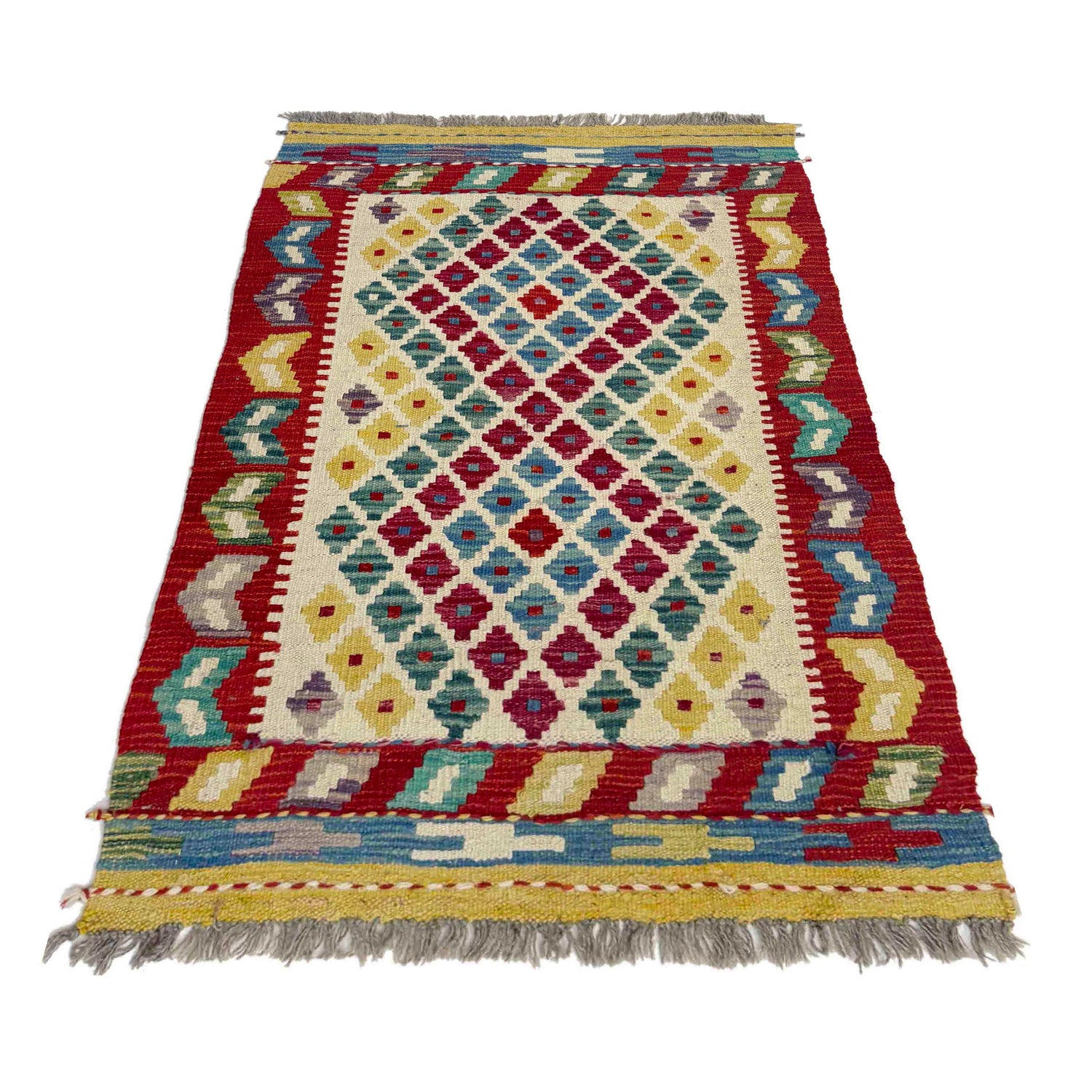 Handmade Multi Kilim Geometric 2x4 ft