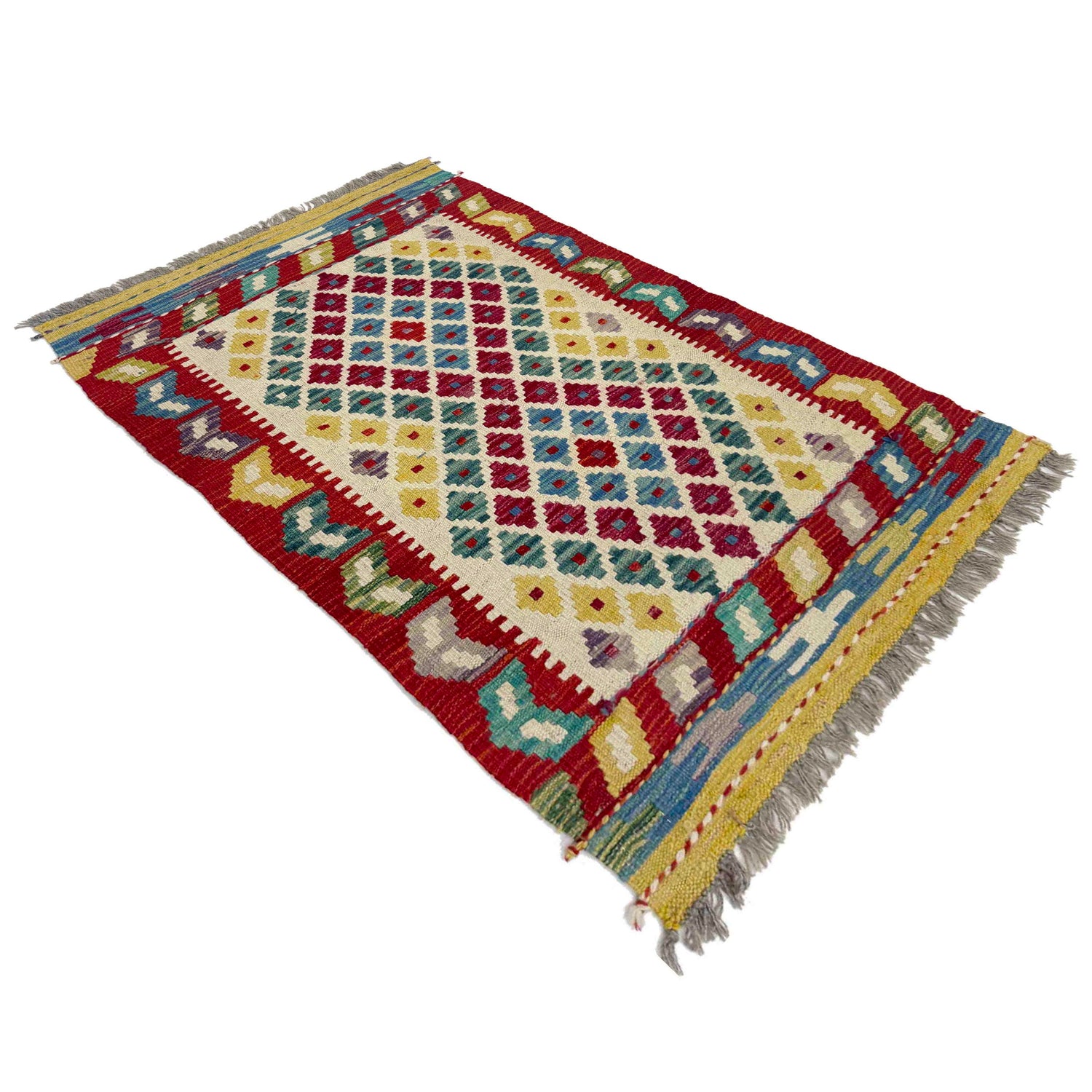 Handmade Multi Kilim Geometric 2x4 ft