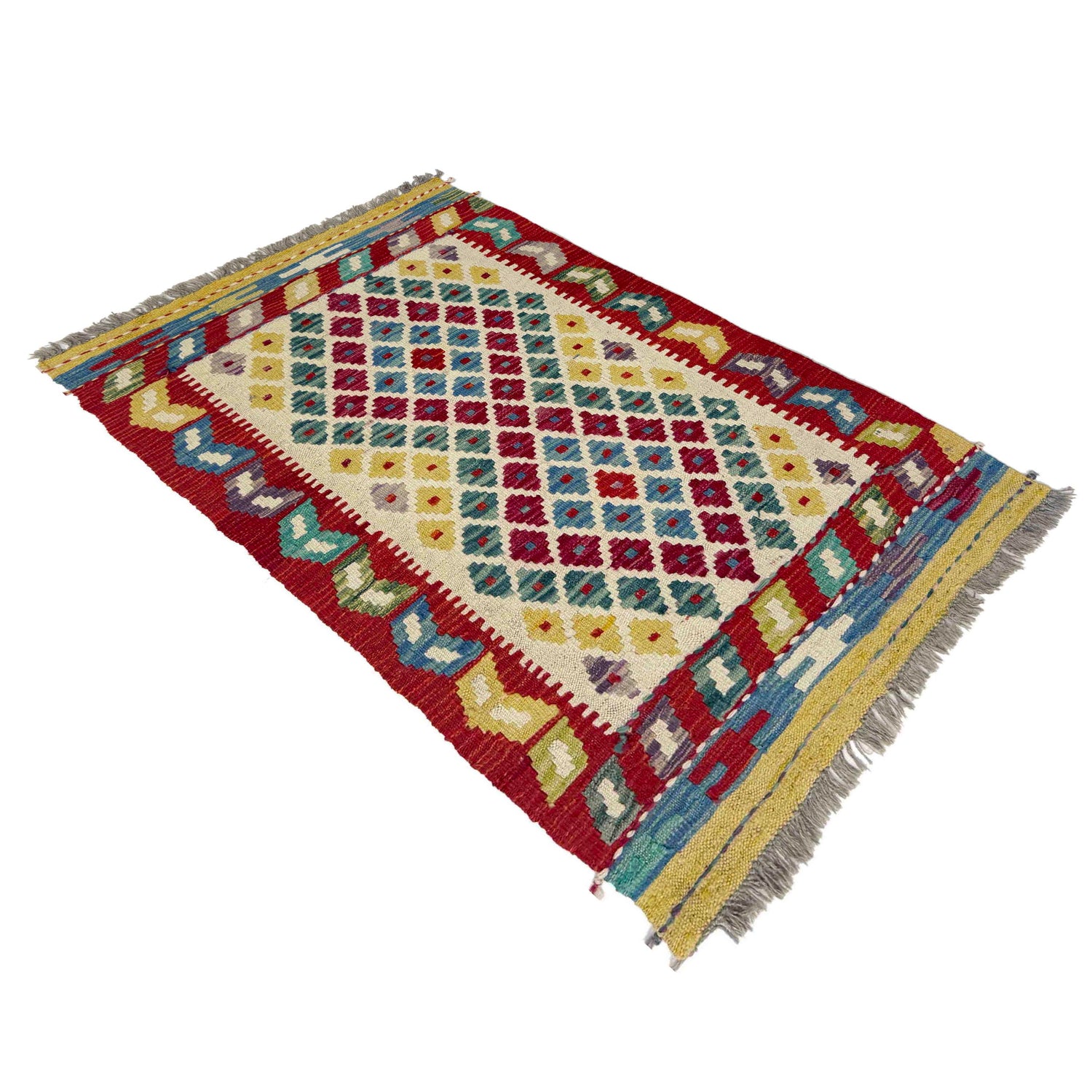 Handmade Multi Kilim Geometric 2x4 ft
