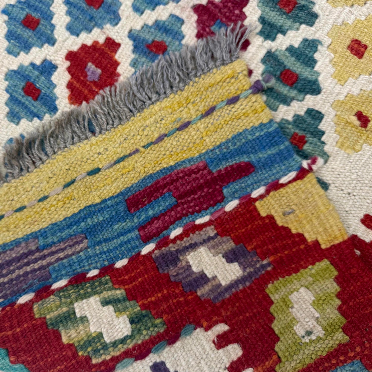 Handmade Multi Kilim Geometric 2x4 ft