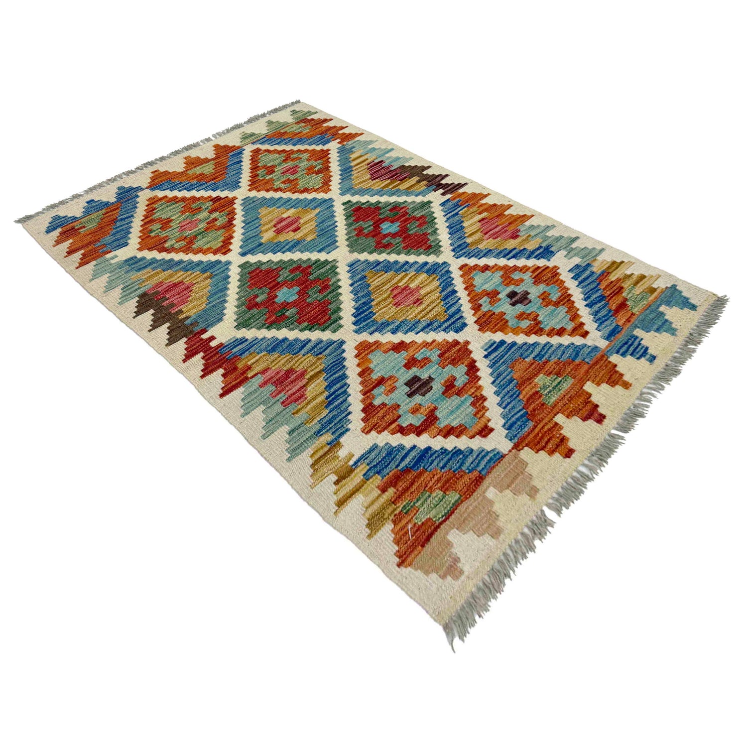 Handmade Multi Kilim Geometric 2x4 ft