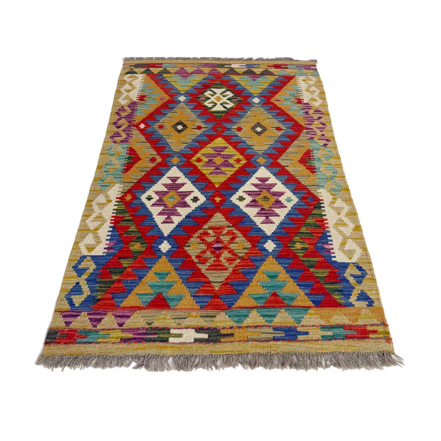 Handmade Multi Kilim Geometric 2x4 ft