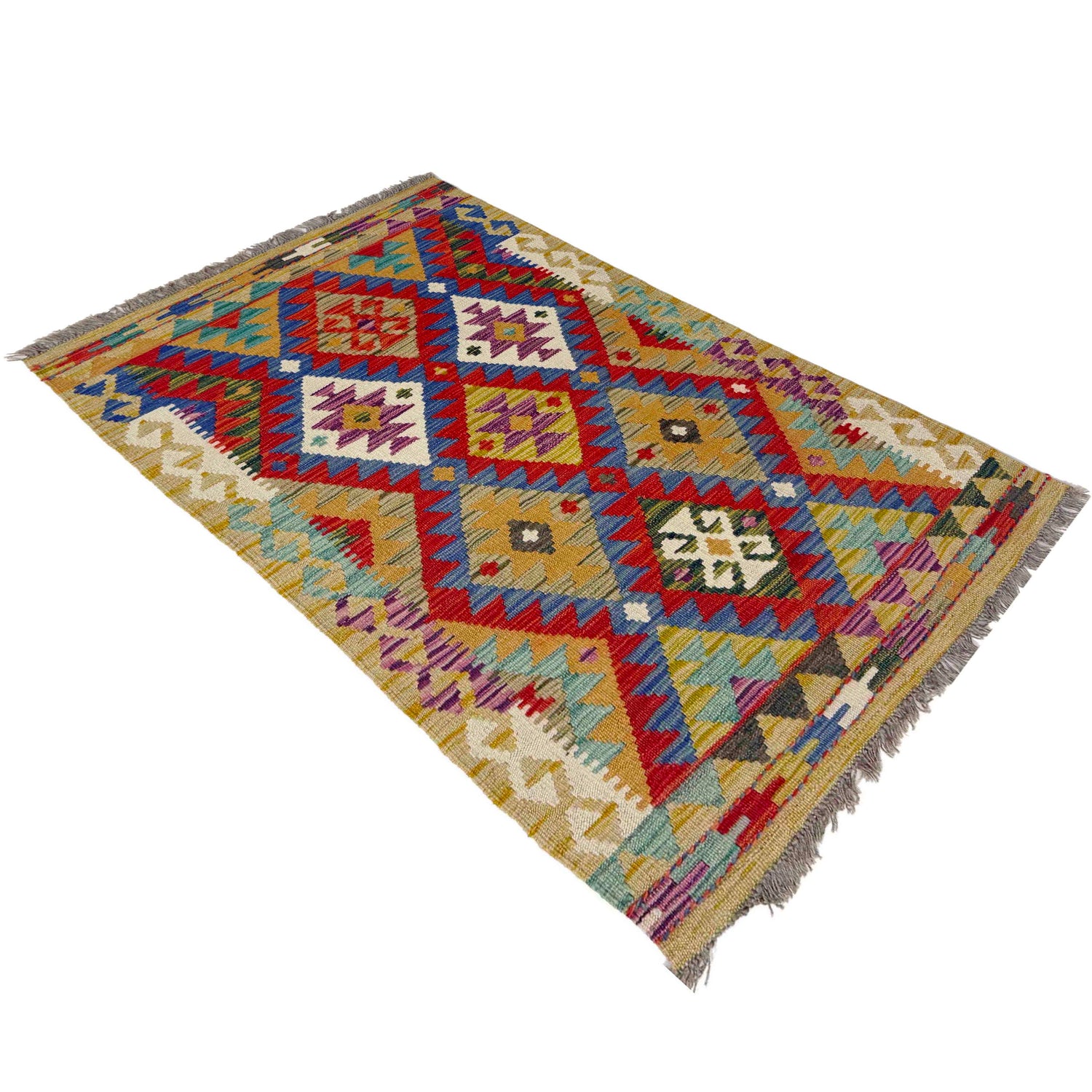 Handmade Multi Kilim Geometric 2x4 ft